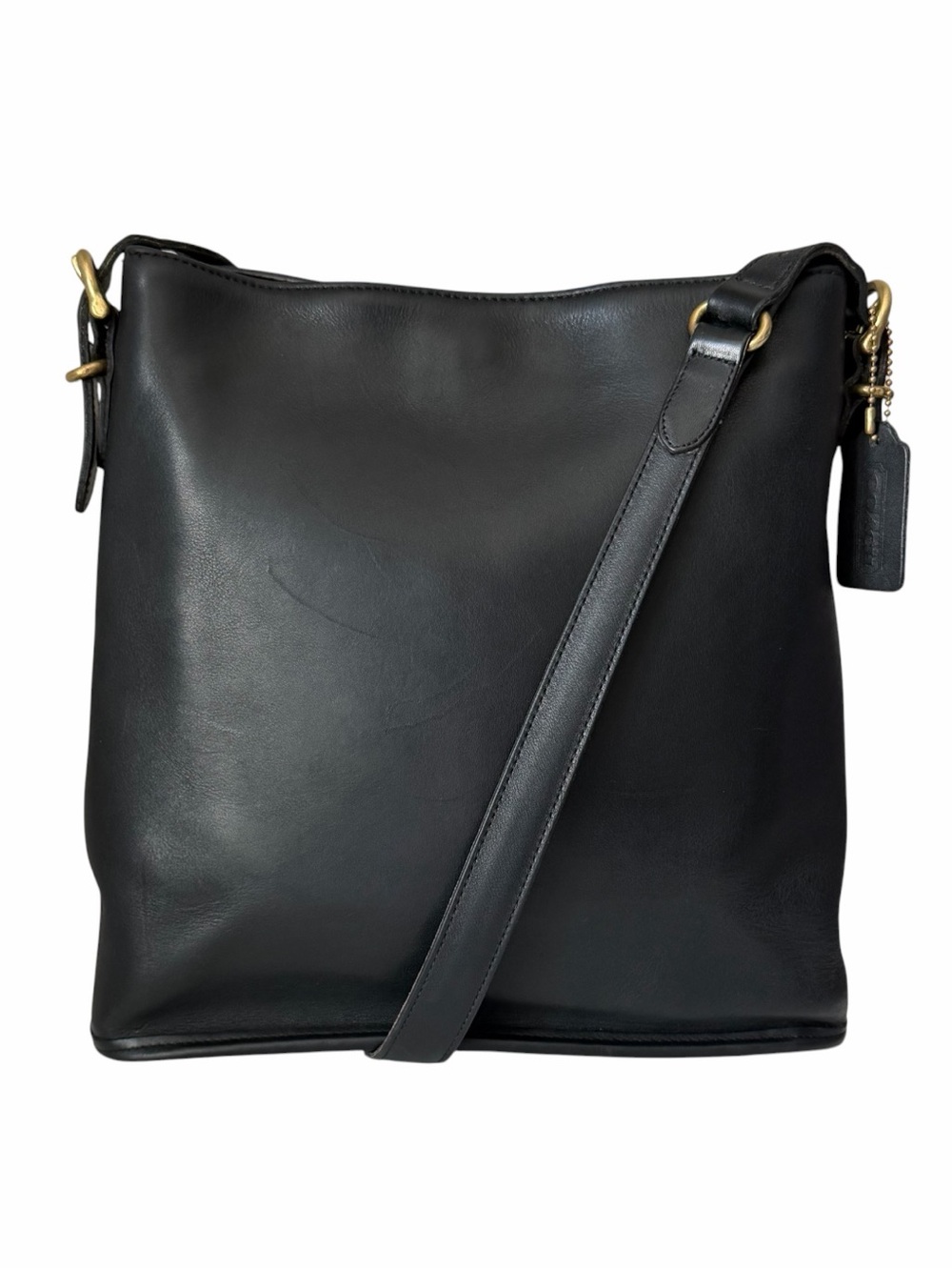 Vintage Coach 9806 Equestrian Slim Bucket Bag Black Glove Leather USA
